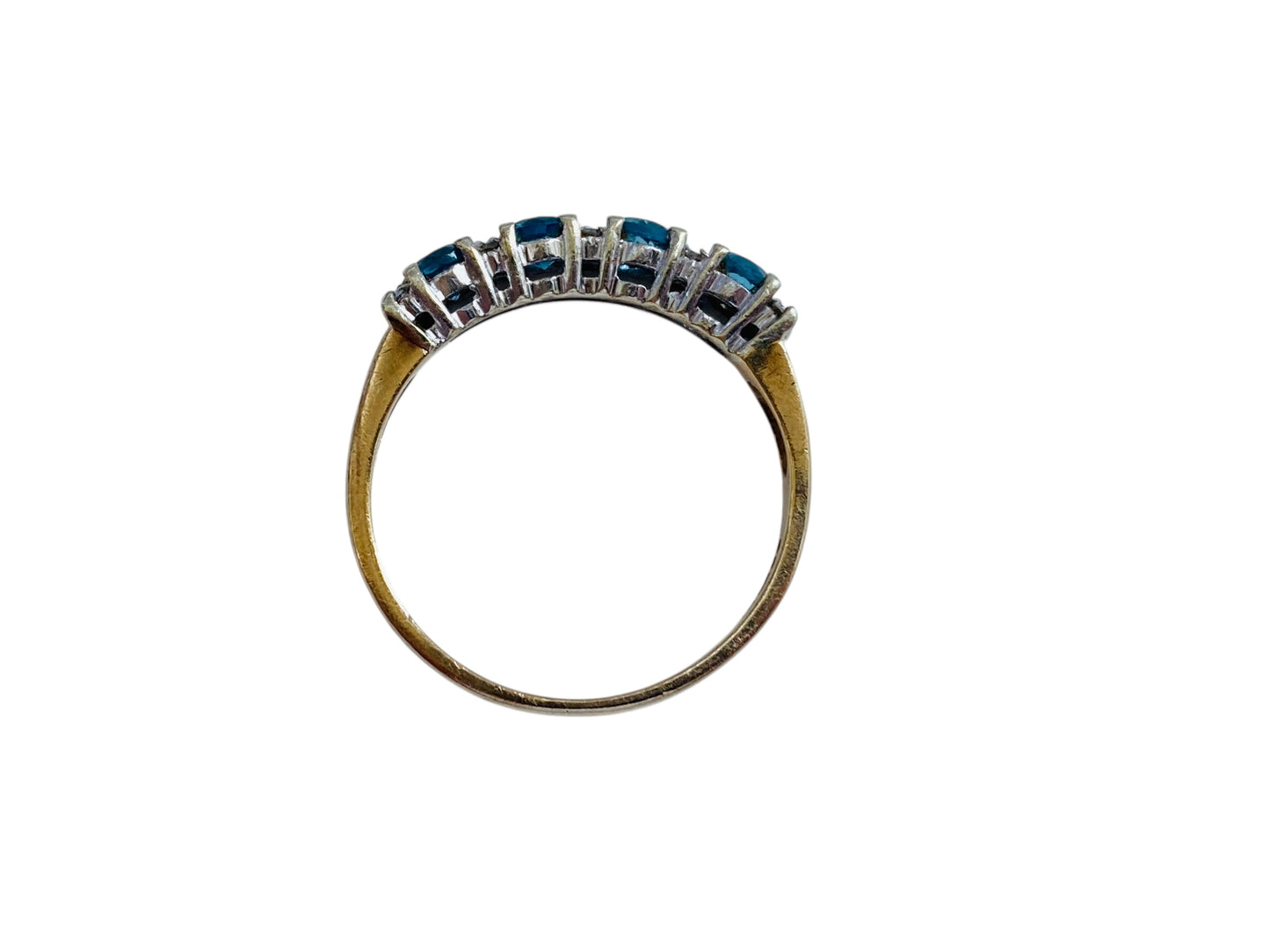 Vintage 9ct Gold Topaz & Diamond Ring