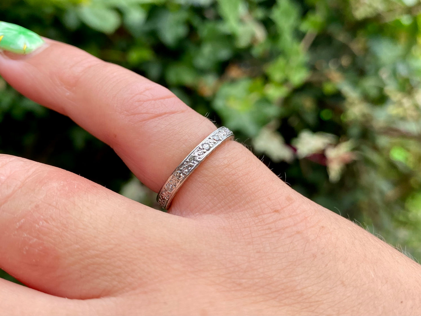 Antique 18ct Gold Full Diamond Band Ring