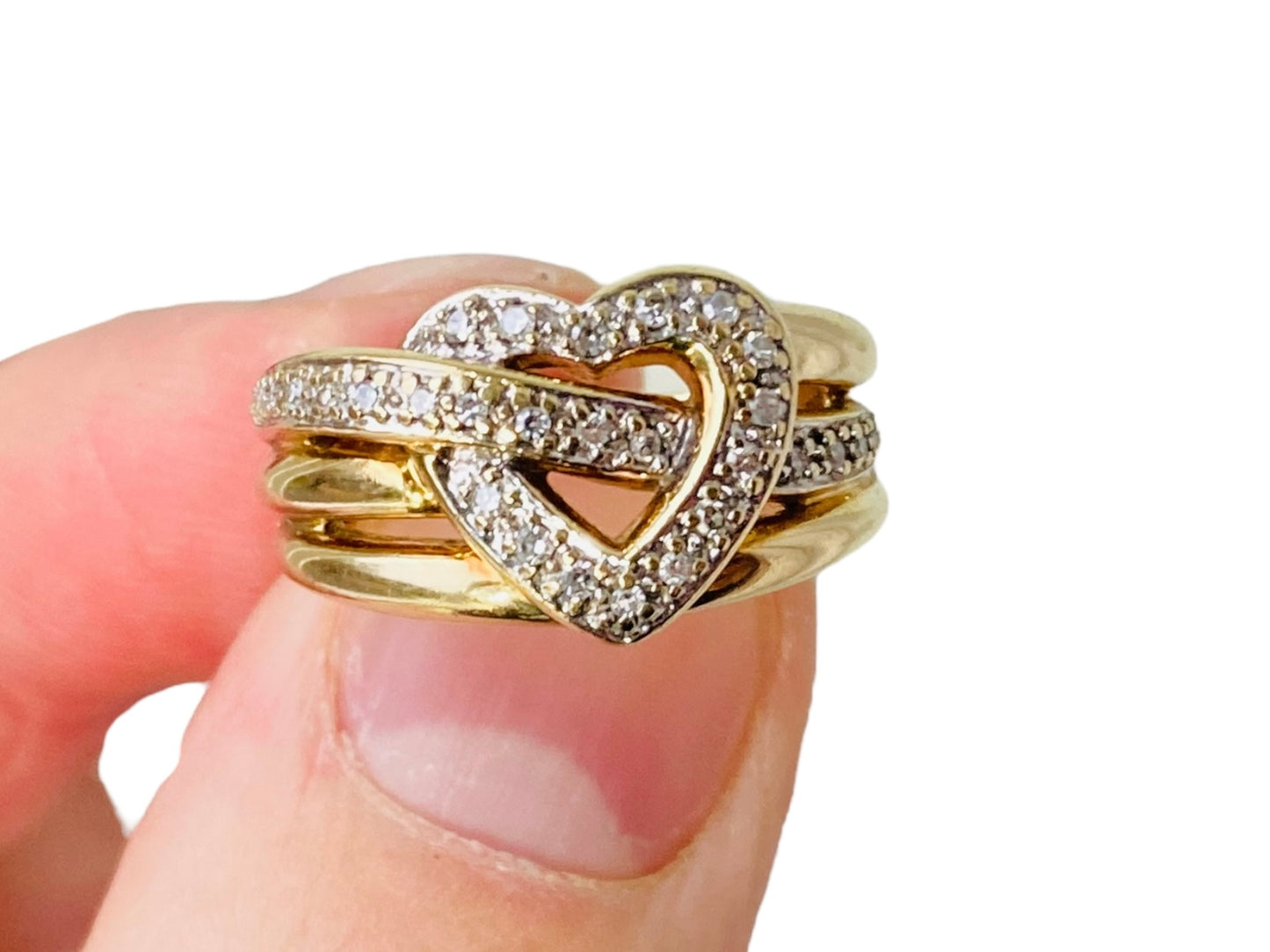 9ct Gold Diamond Heart Ring