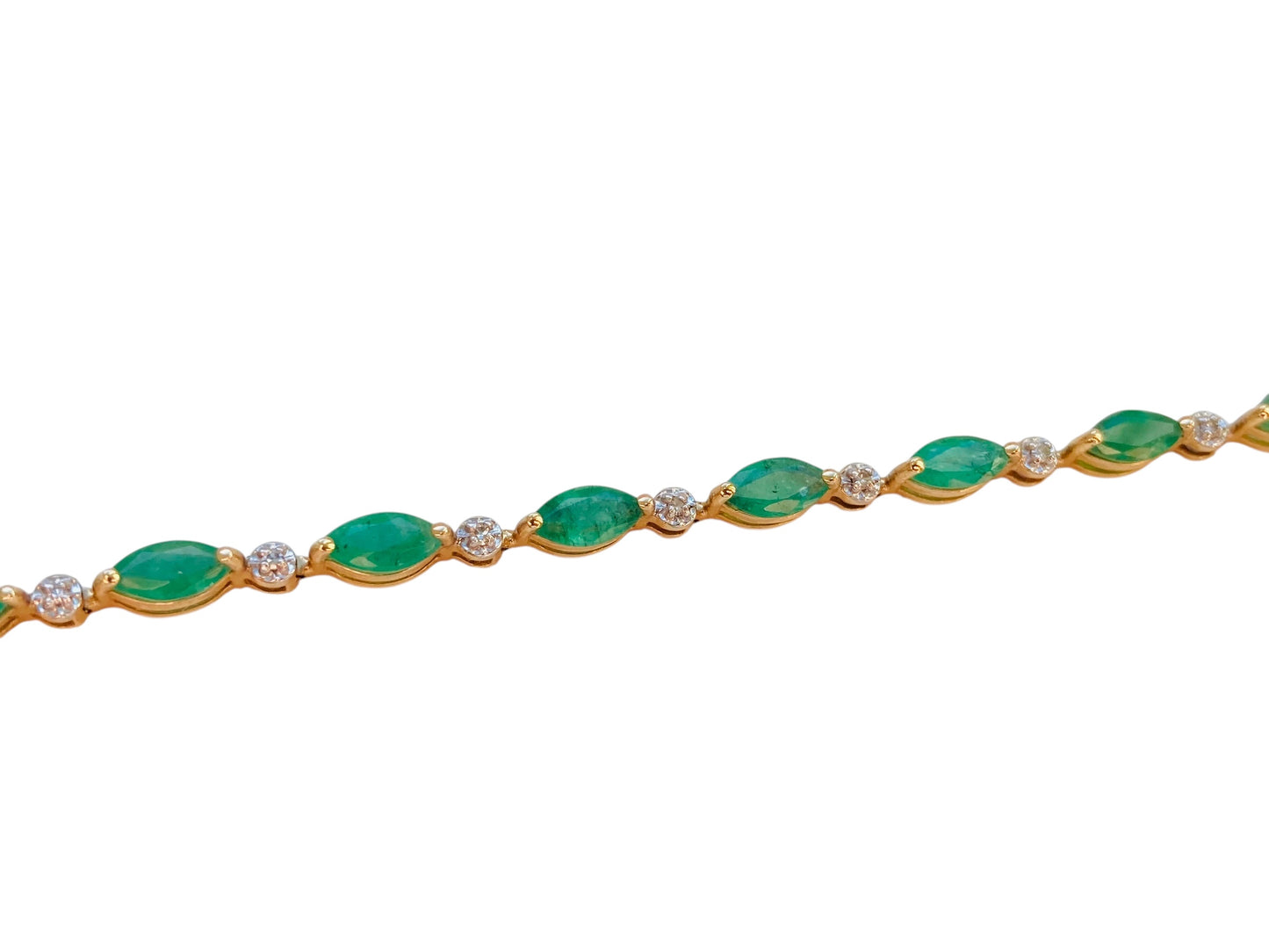 9ct Gold Emerald & Diamond Bracelet