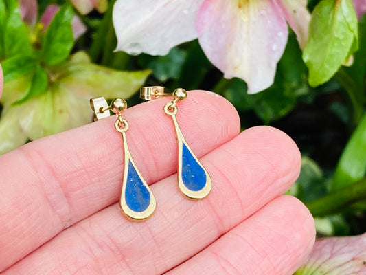 9ct Gold Lapis Lazuli Earrings