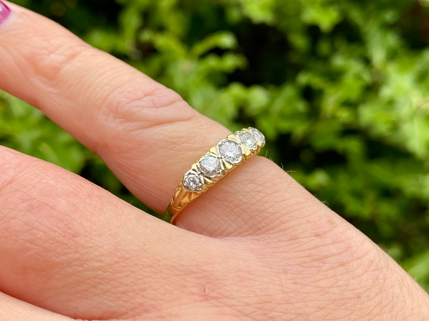 Vintage 18ct Gold Five-Stone Diamond Ring