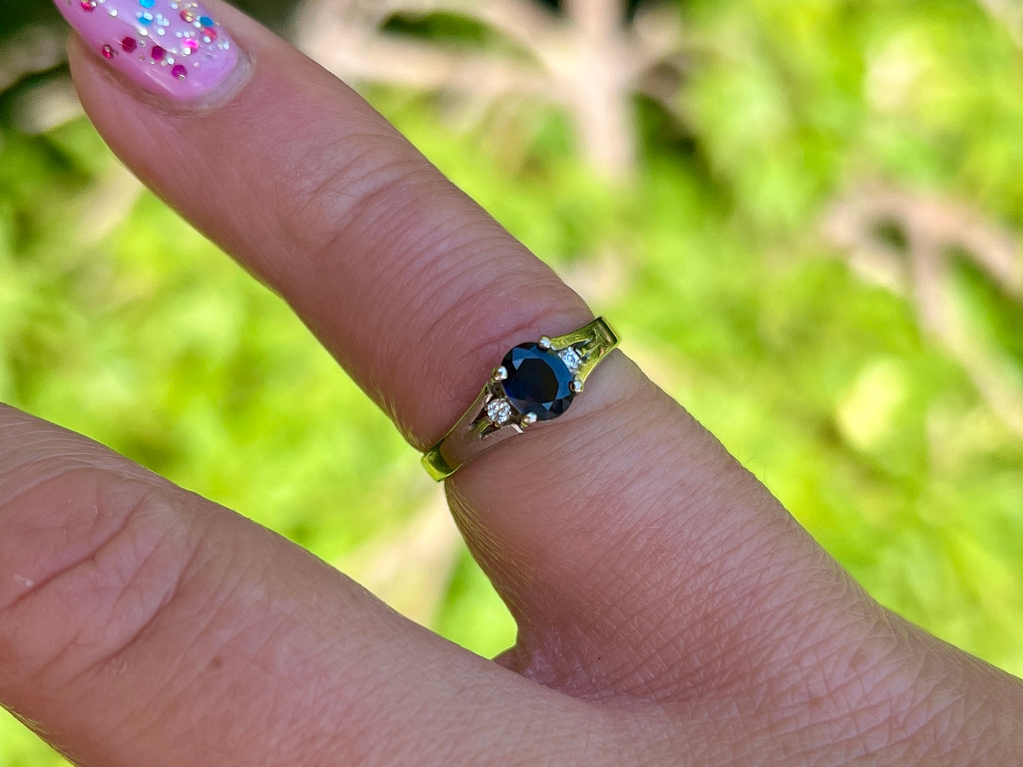 14ct Gold Sapphire & Diamond Ring