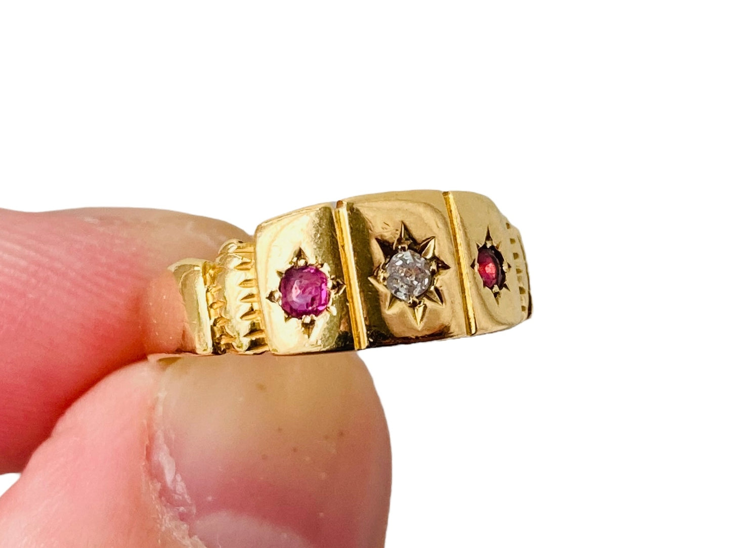 Antique 18ct Gold Ruby & Diamond Ring