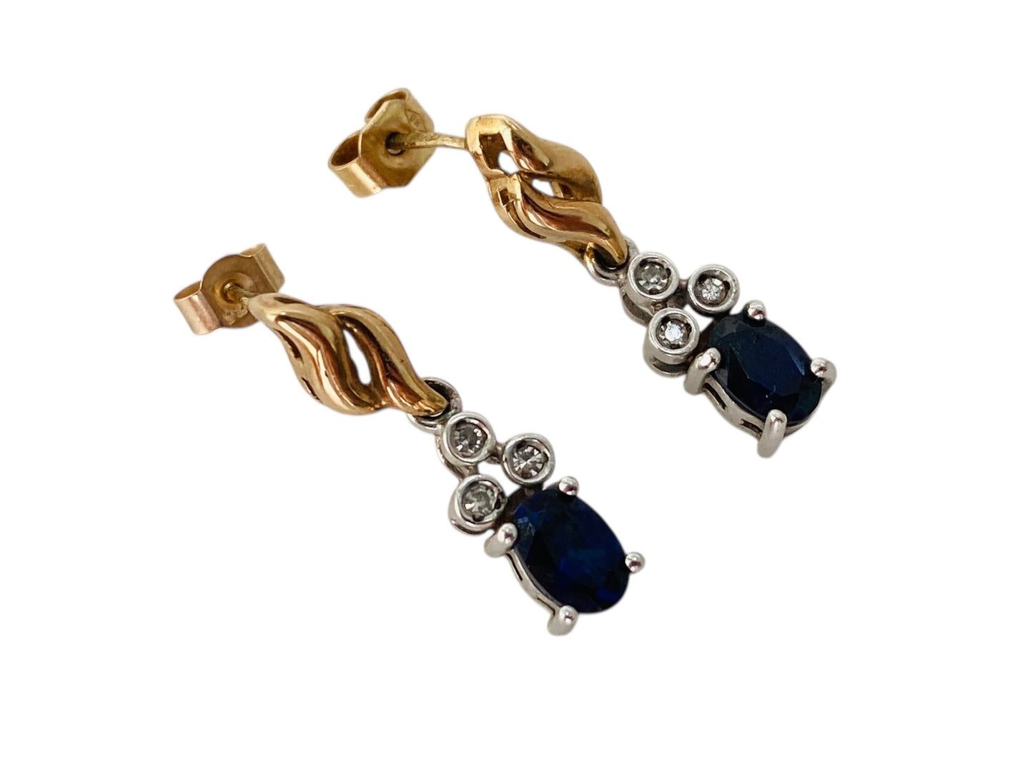 9ct Gold Sapphire & Diamond Earrings