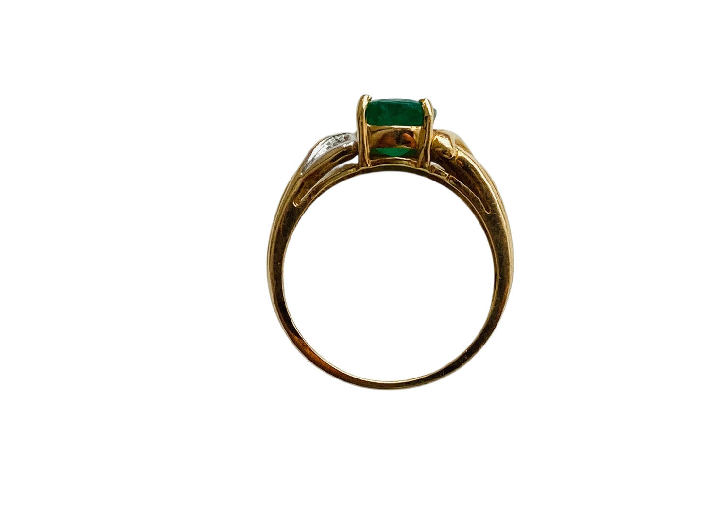 14ct Gold Emerald & Diamond Ring