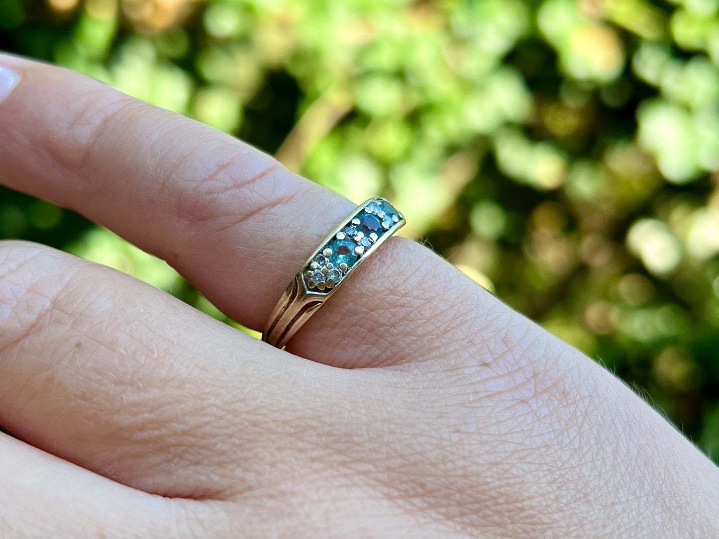 9ct Gold Topaz & Diamond Ring