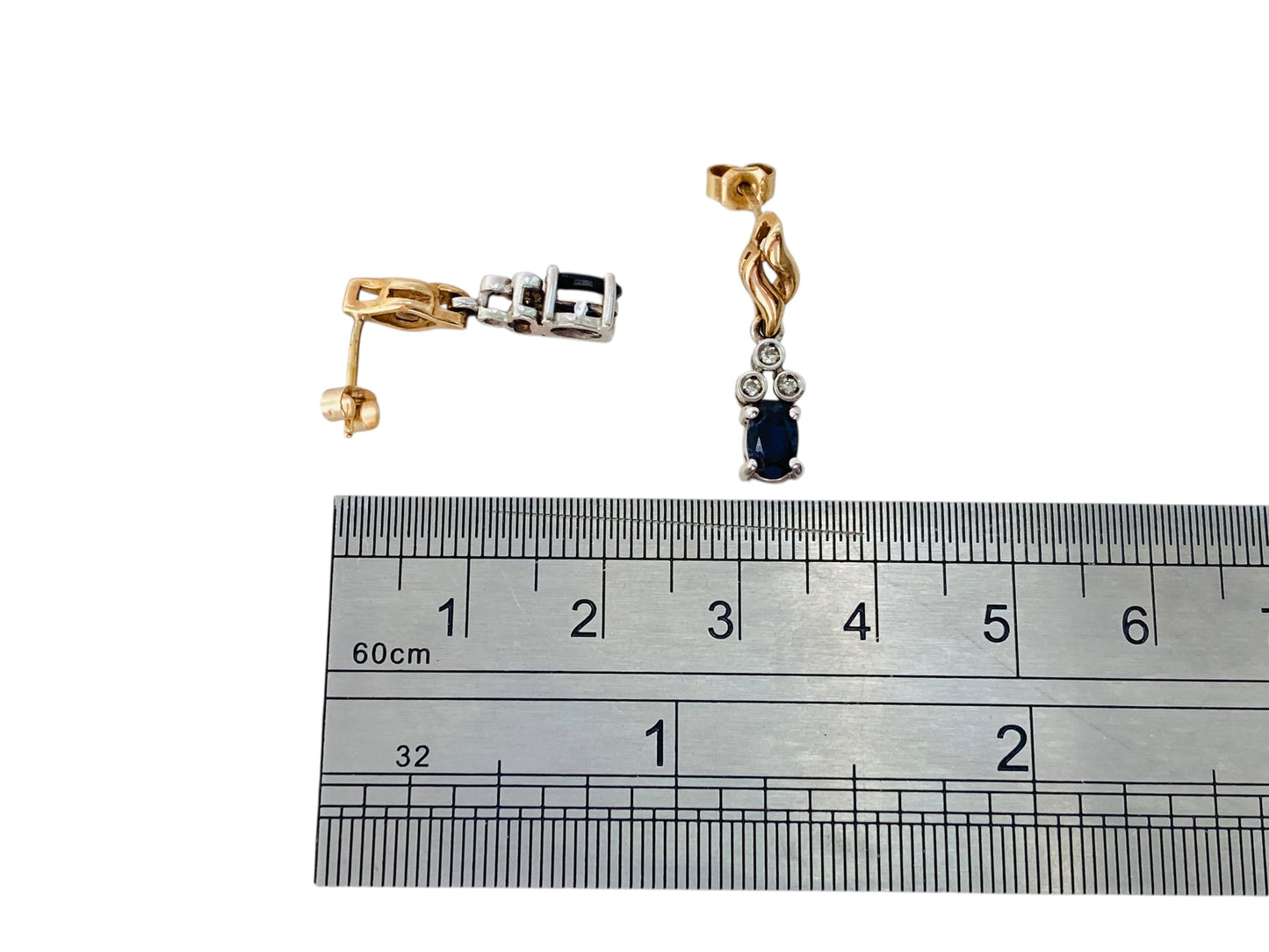 9ct Gold Sapphire & Diamond Earrings