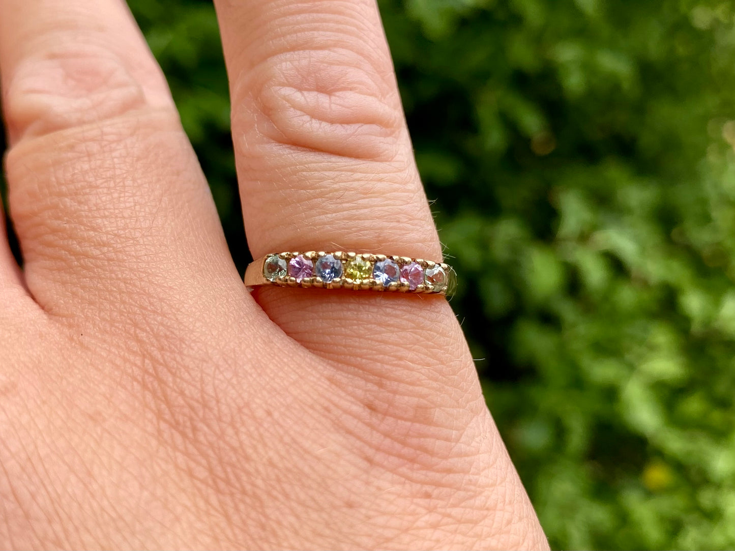 9ct Gold Multi-Coloured Sapphire Ring