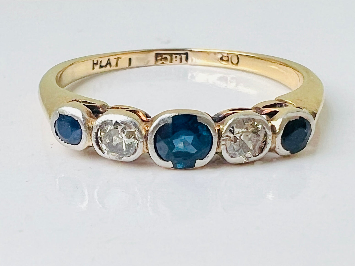 Antique 18ct Gold Sapphire & Diamond Ring