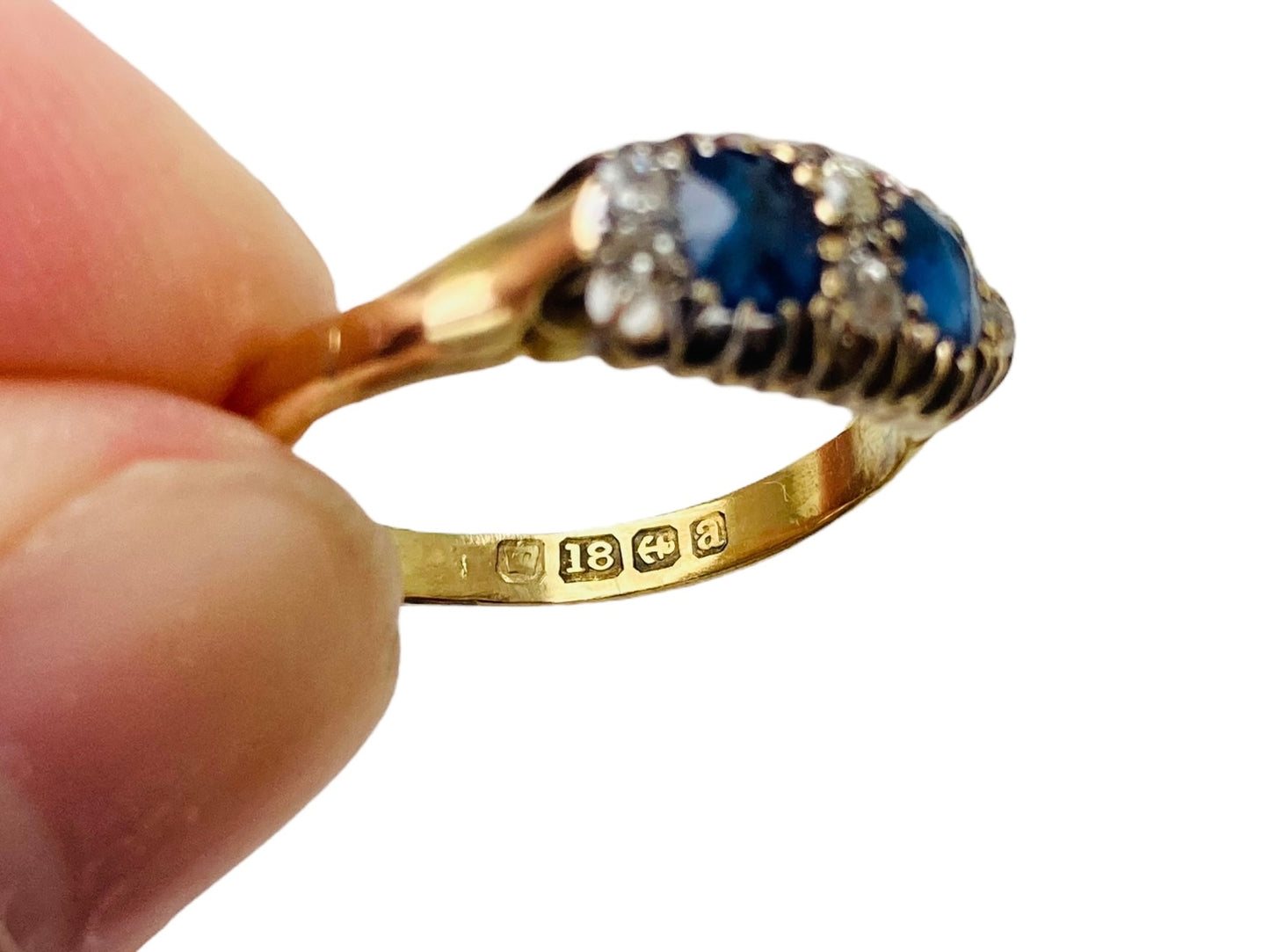 Antique 18ct Gold Sapphire & Diamond Ring