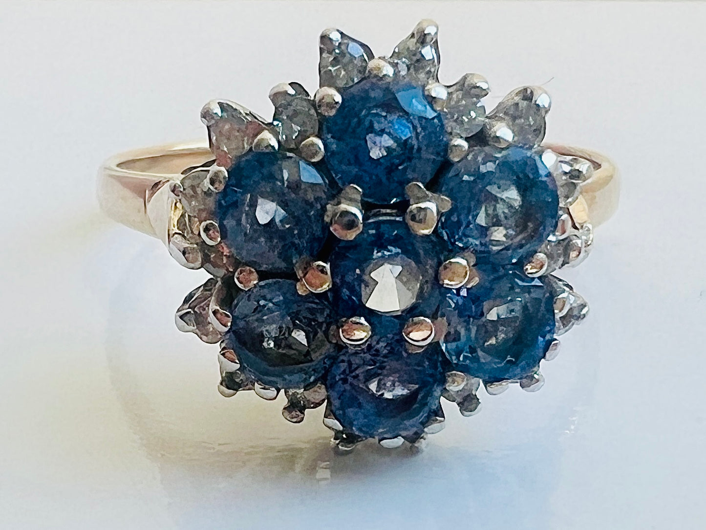 Vintage 9ct Gold Sapphire & Diamond Ring