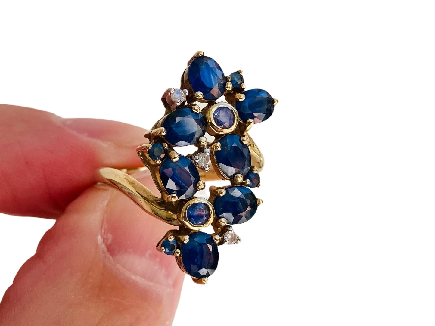 9ct Gold Sapphire & Diamond Ring
