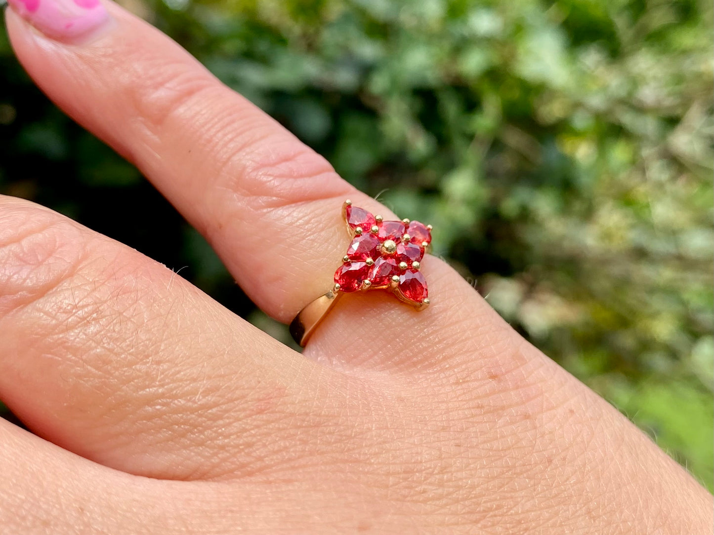 9ct Gold Red Sapphire Ring