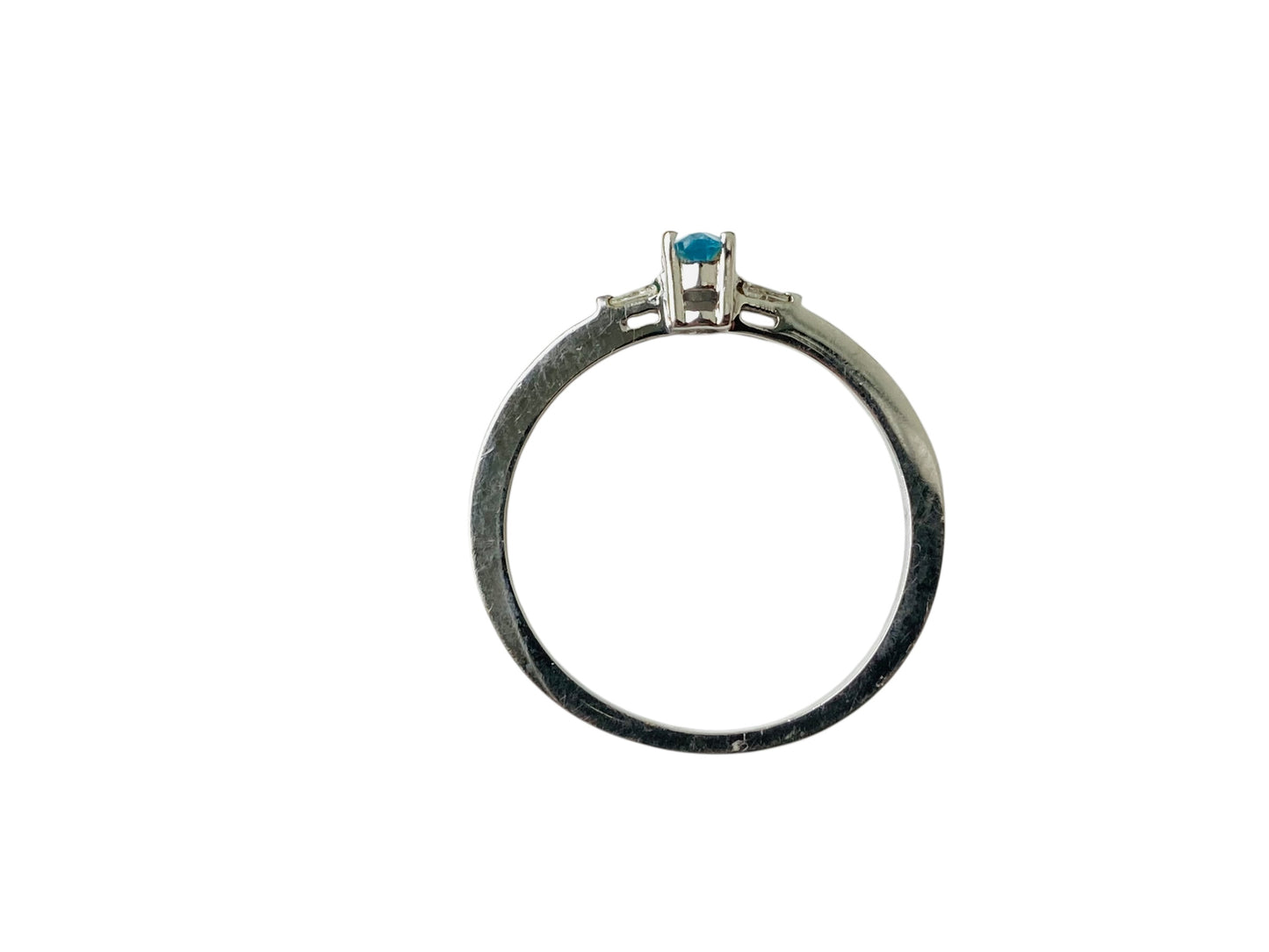 18ct Gold Aquamarine & Dimaond Ring