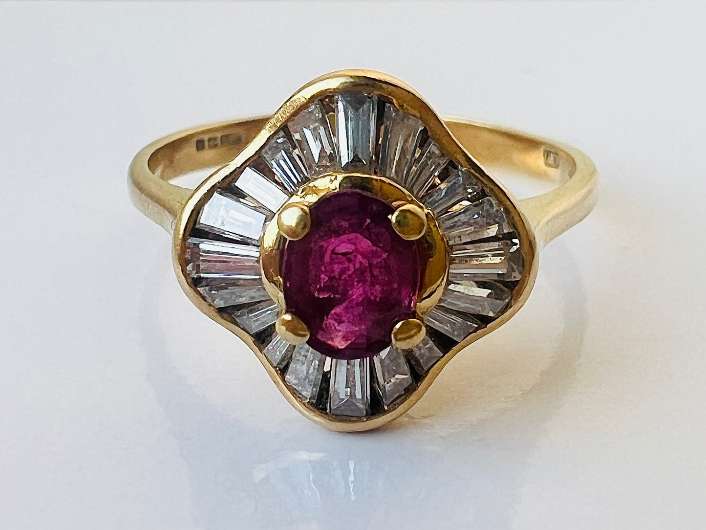 18ct Gold Ruby & Diamond Ring