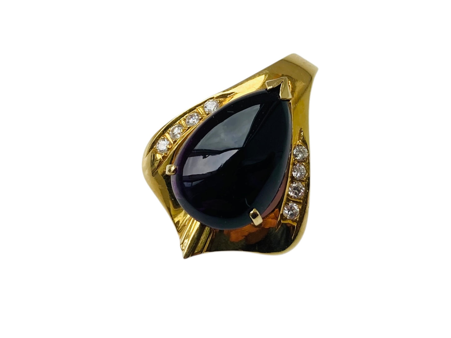 Vintage 14ct Gold Amethyst & Diamond Pendant