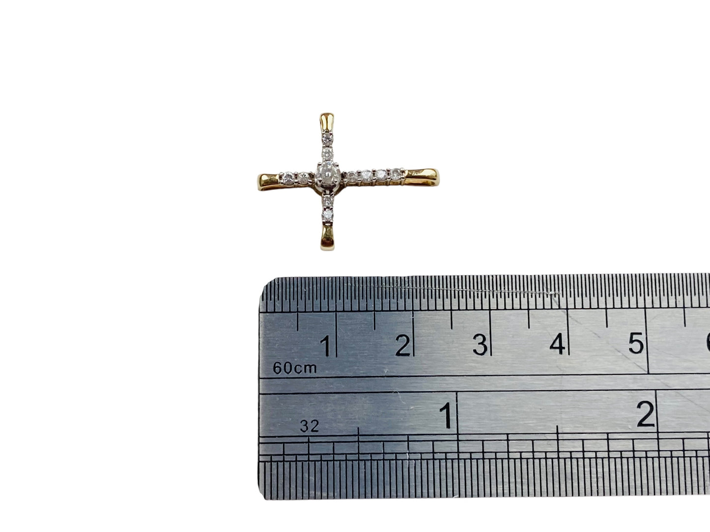 9ct Gold Diamond Cross Pendant