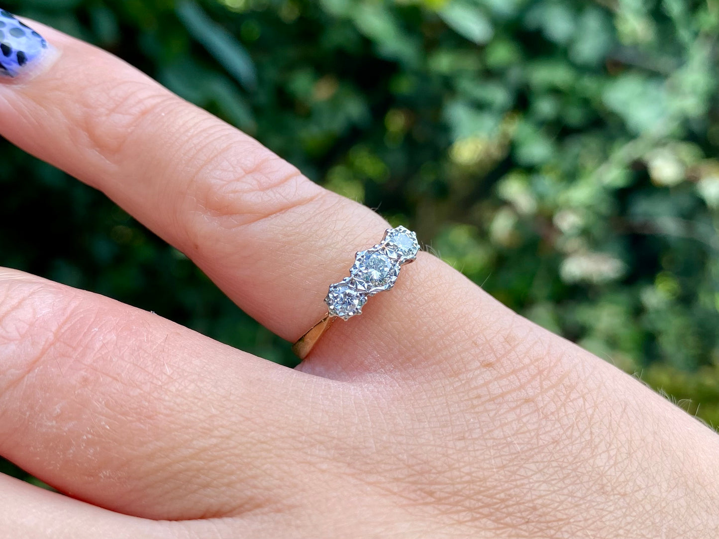 Antique 18ct Gold Three-Stone Diamond Ring