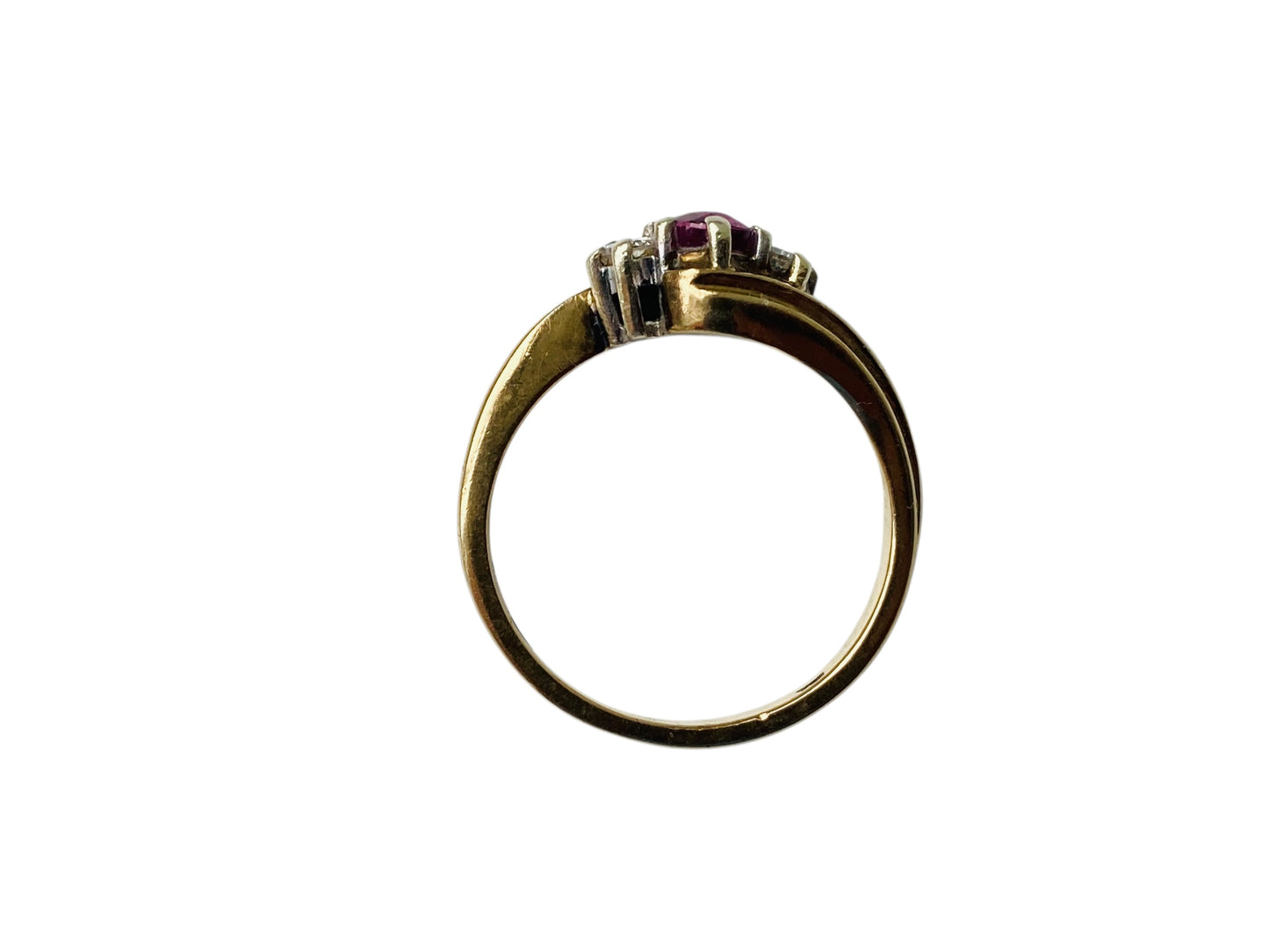 Vintage 9ct Gold Ruby & Diamond Ring