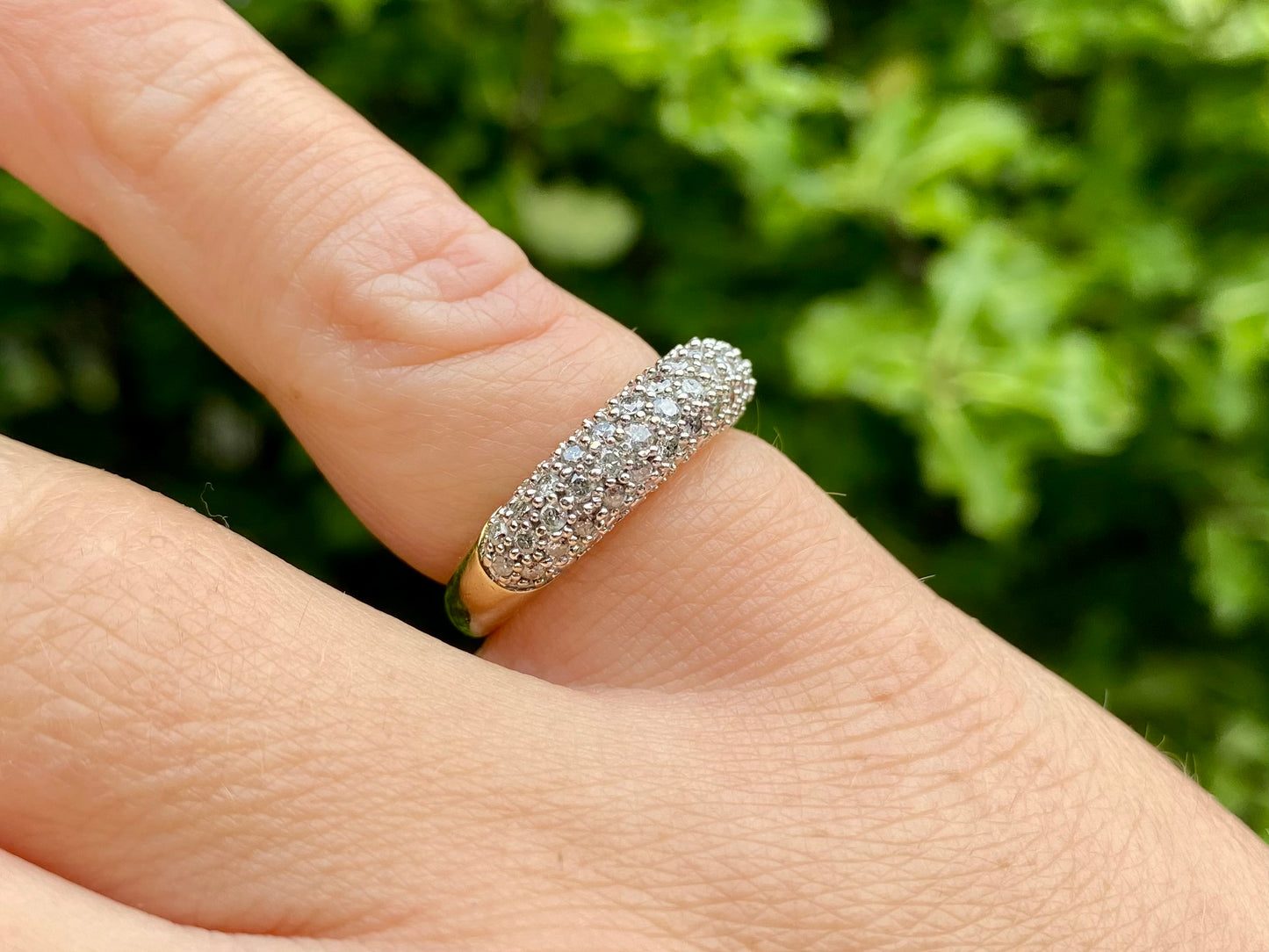 9ct Gold Diamond Dome Ring