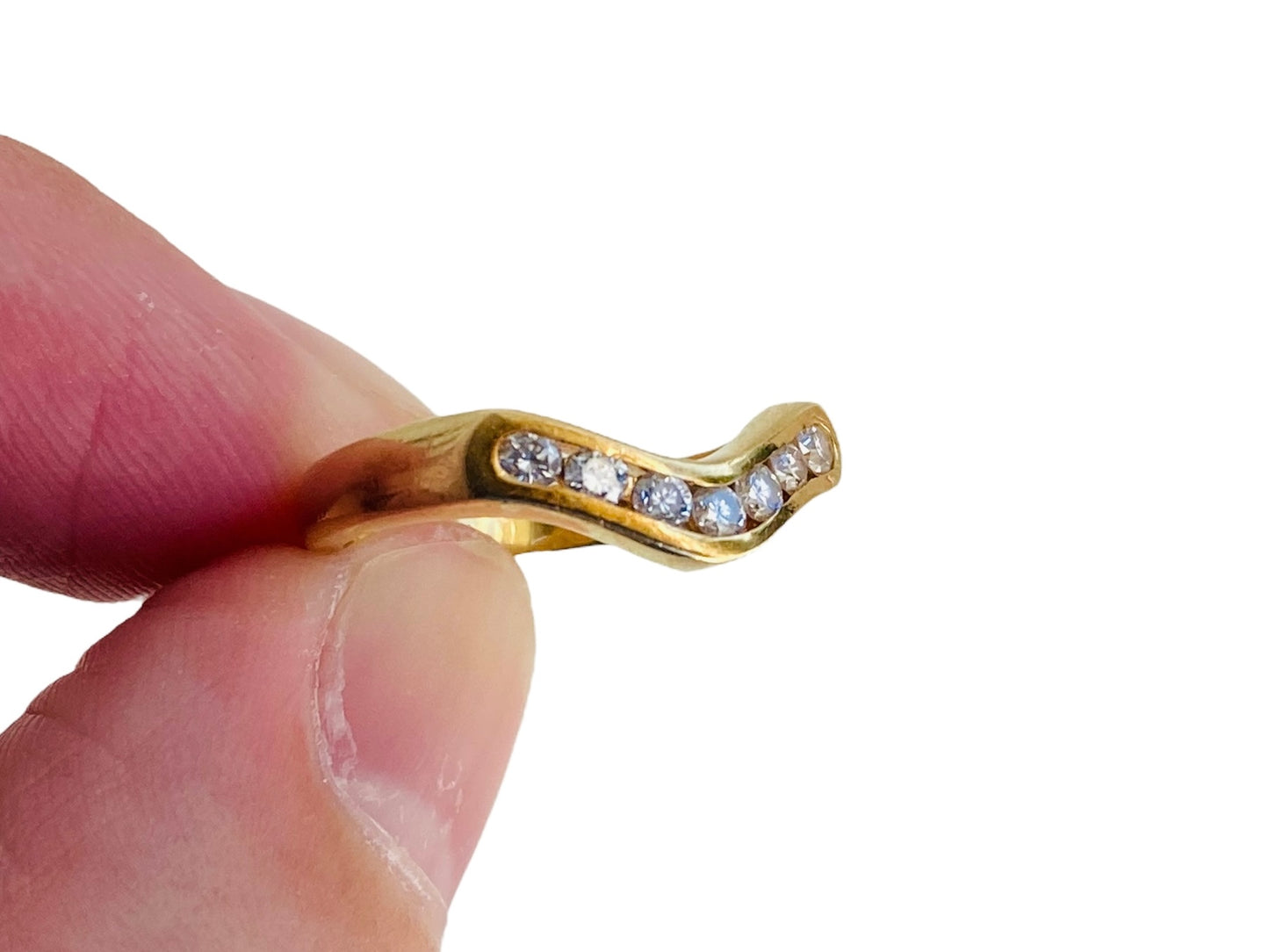 18ct Gold Diamond Wishbone/Chevron Ring
