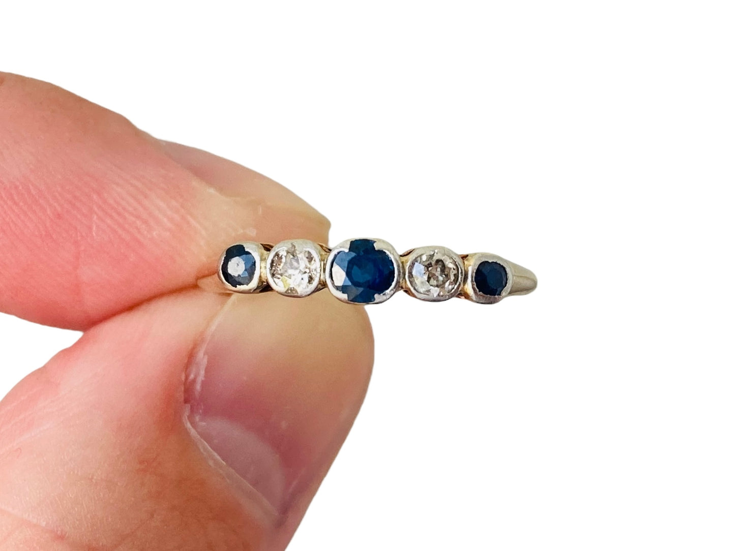 Antique 18ct Gold Sapphire & Diamond Ring