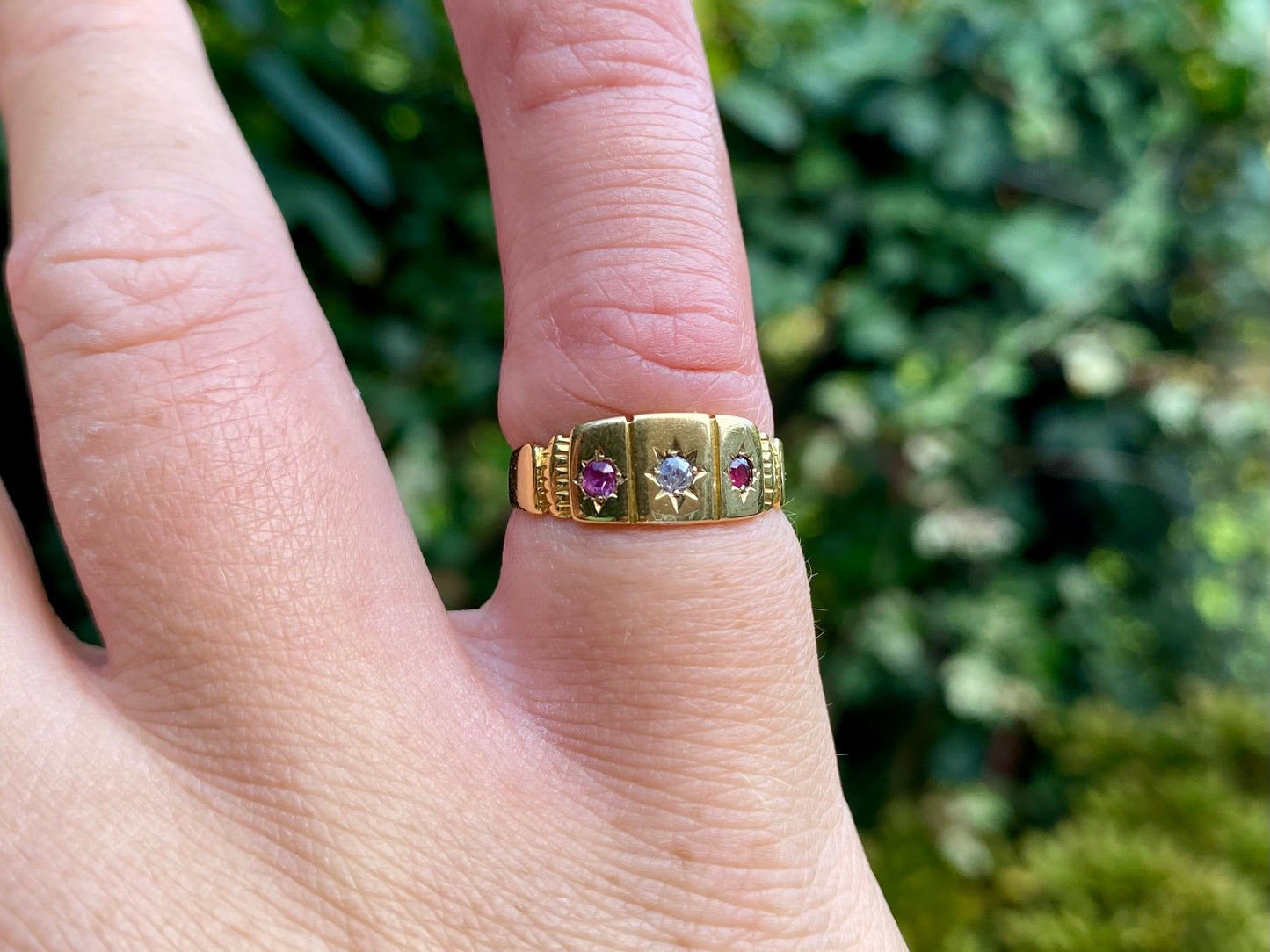 Antique 18ct Gold Ruby & Diamond Ring