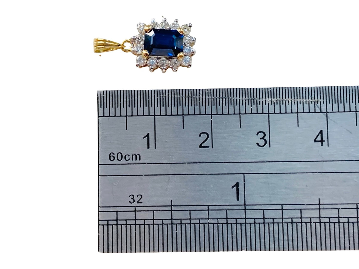 18ct Gold Sapphire & Diamond Pendant