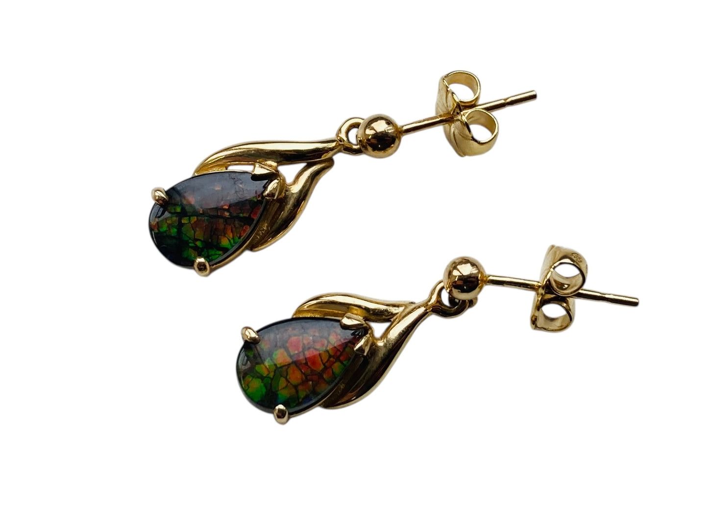 14ct Gold Ammolite earrings