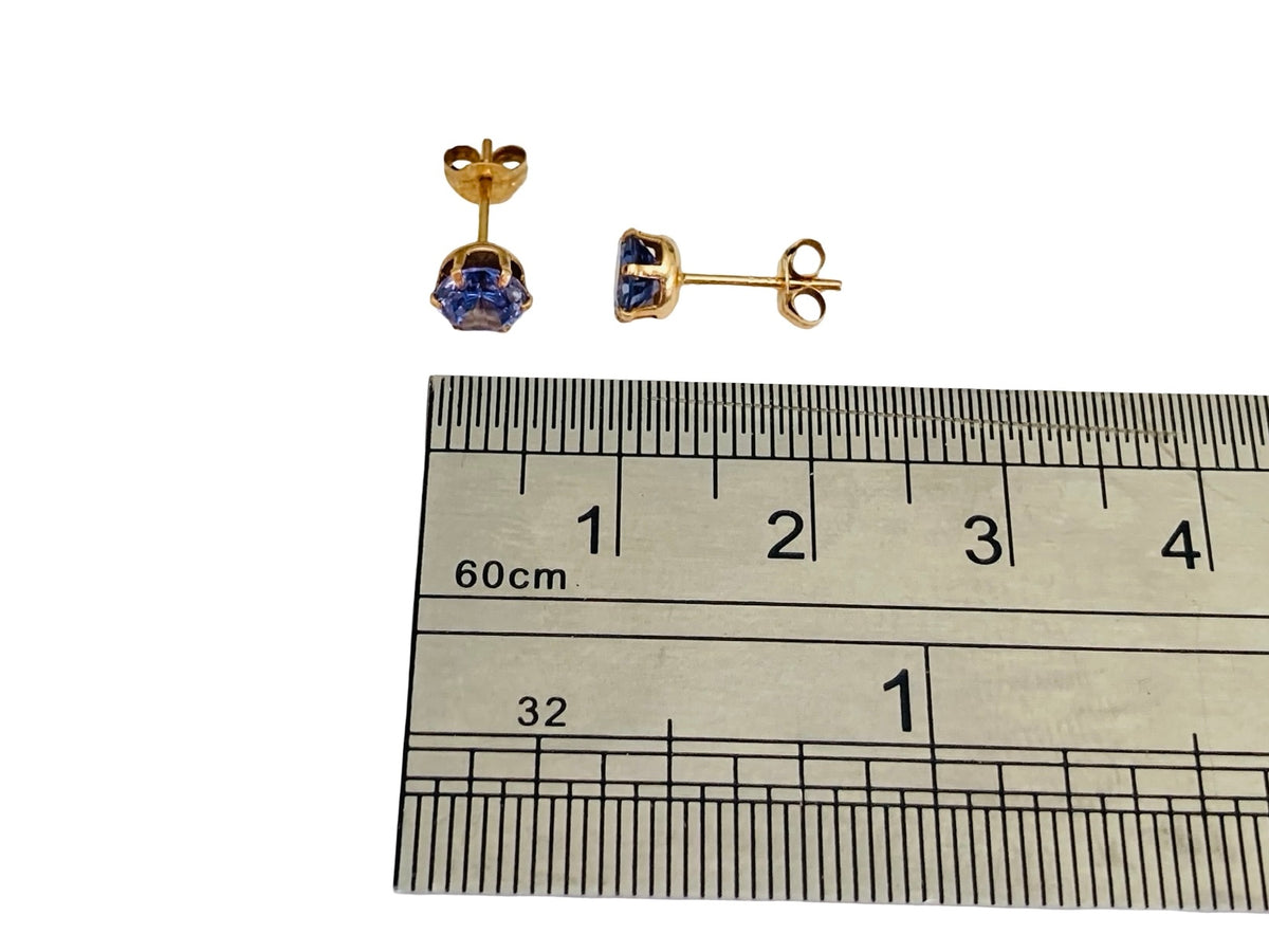 9ct Gold Tanzanite Stud Earrings