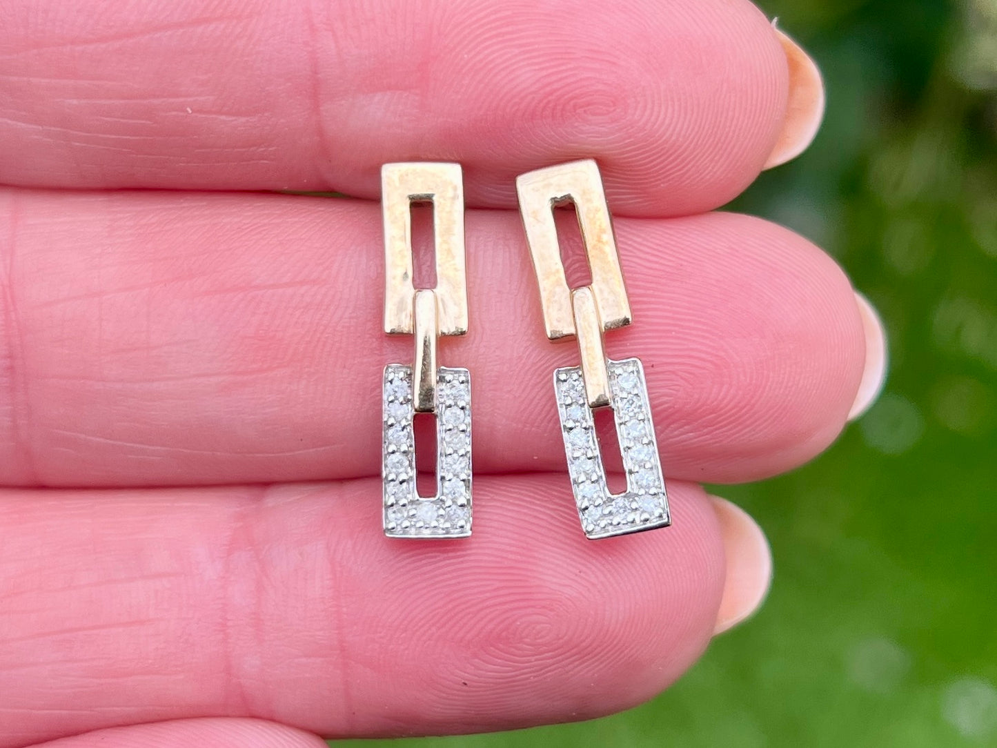 9ct Gold Diamond Earrings
