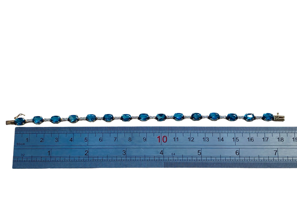 Vintage 10ct Gold Topaz & Diamond Bracelet