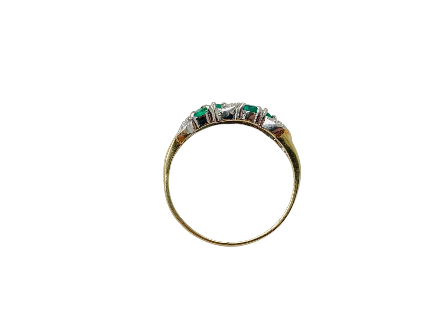9ct Gold Emerald & Diamond Ring