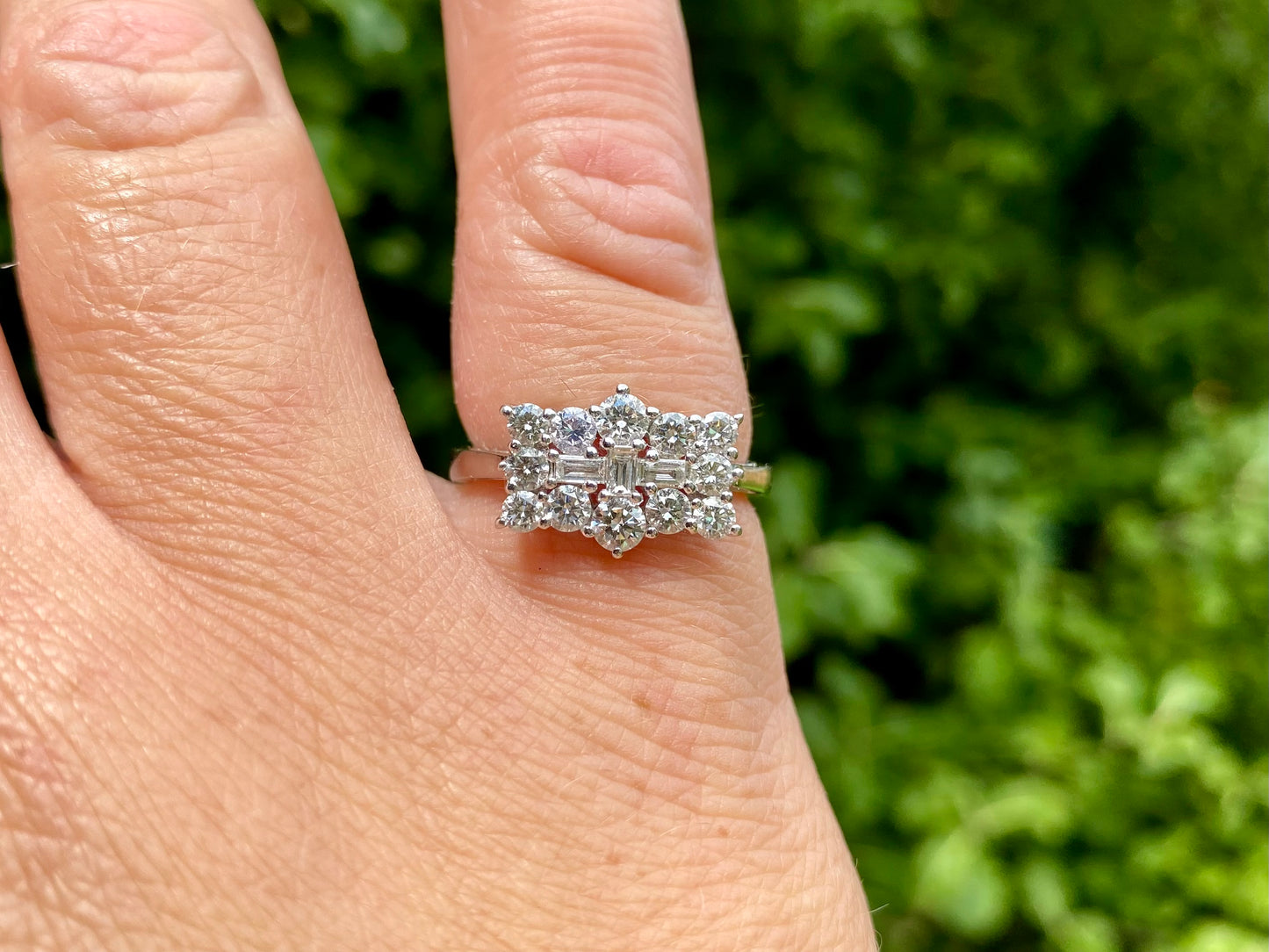 Platinum 1.00ct Diamond Boat Ring