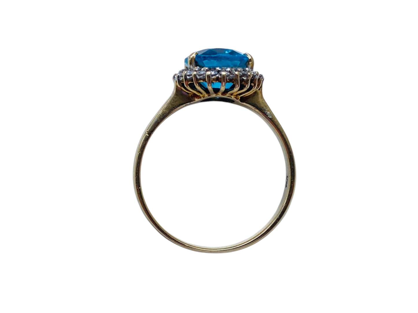 Vintage 18ct Gold Topaz & Diamond Ring