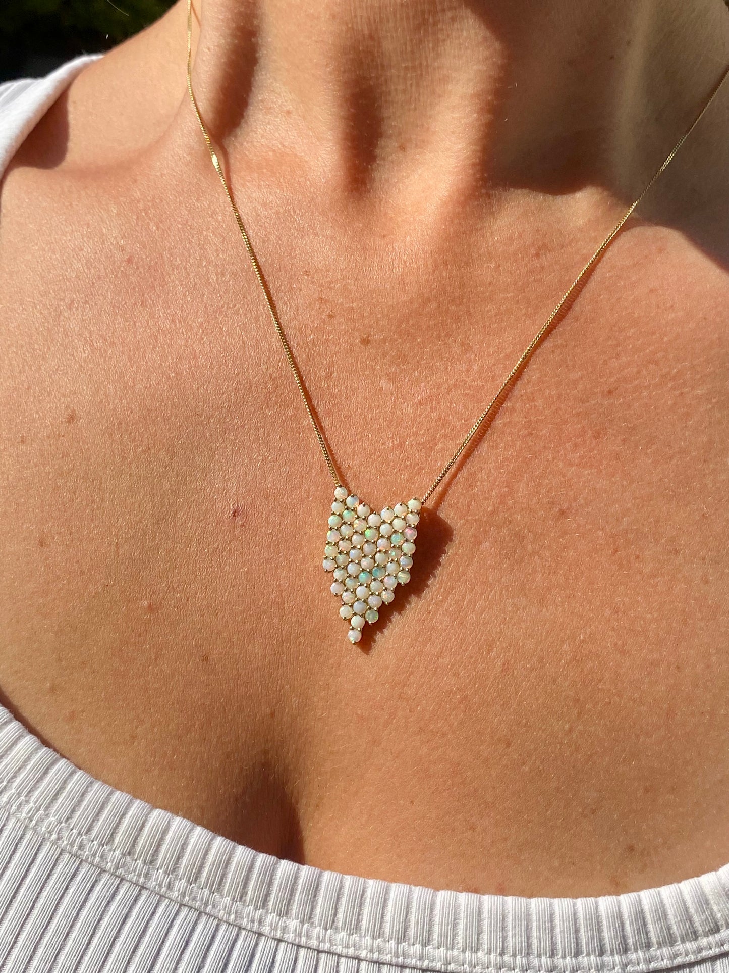 9ct Gold Opal Pendant With Necklace