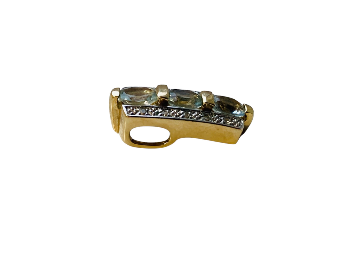 9ct Gold Topaz & Diamond Pendant