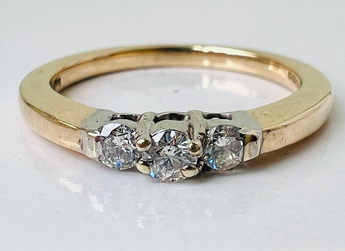 9ct Gold Three-Stone Diamond Ring