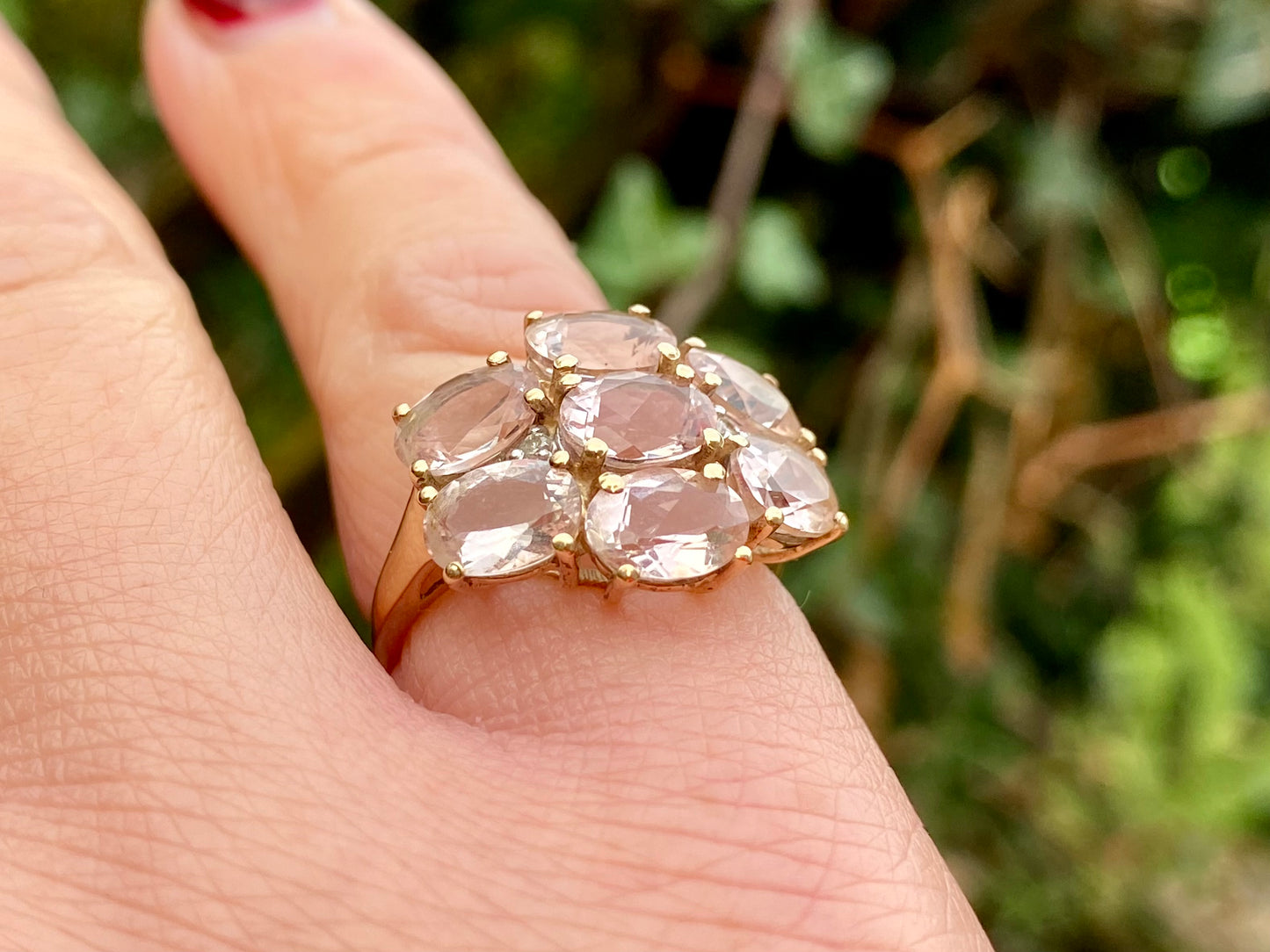 9ct Gold Morganite & Diamond Ring