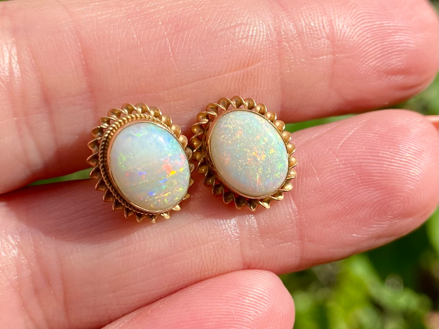 9ct Gold Opal Earrings