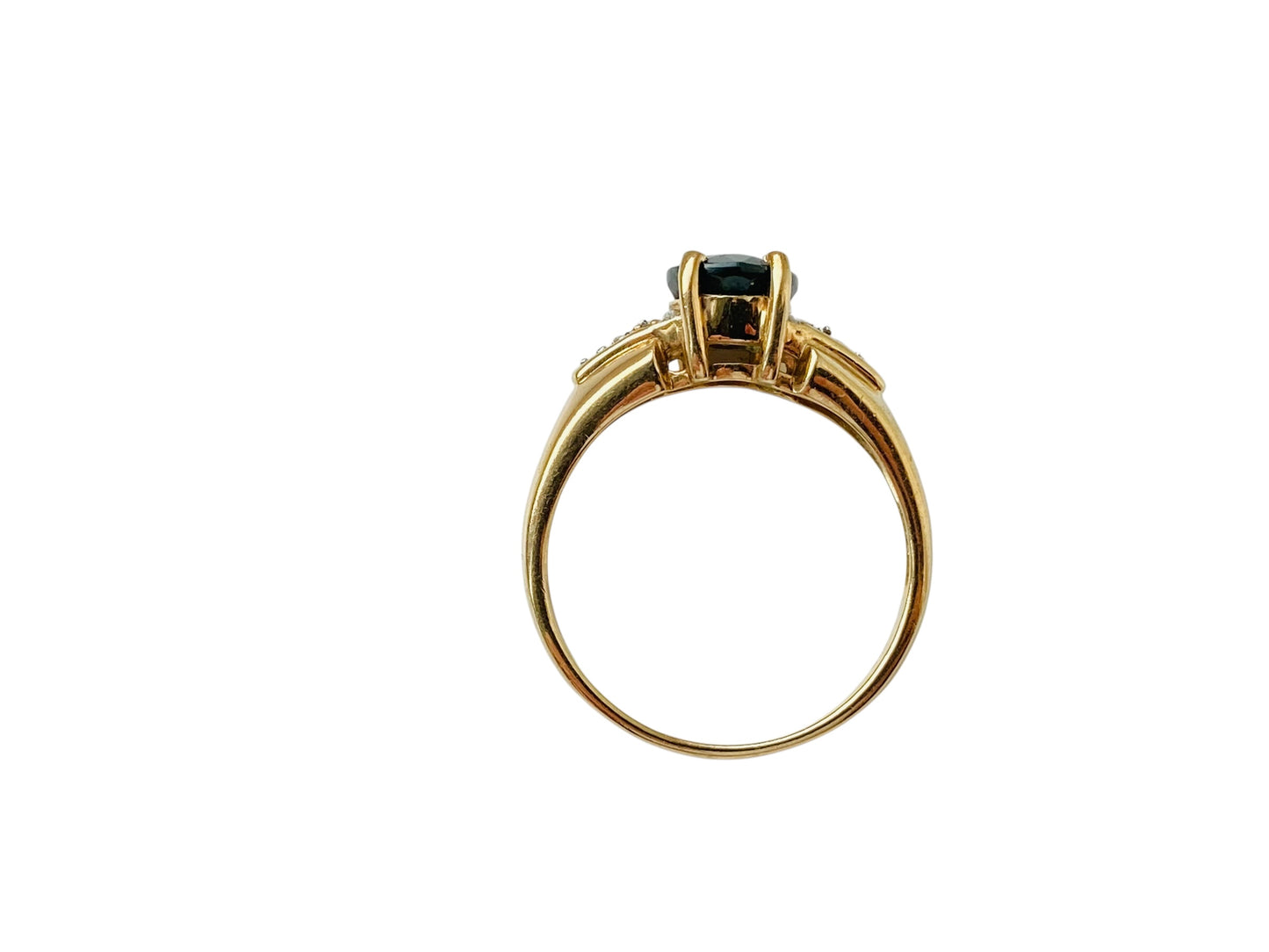 9ct Gold Teal Sapphire & Diamond Ring