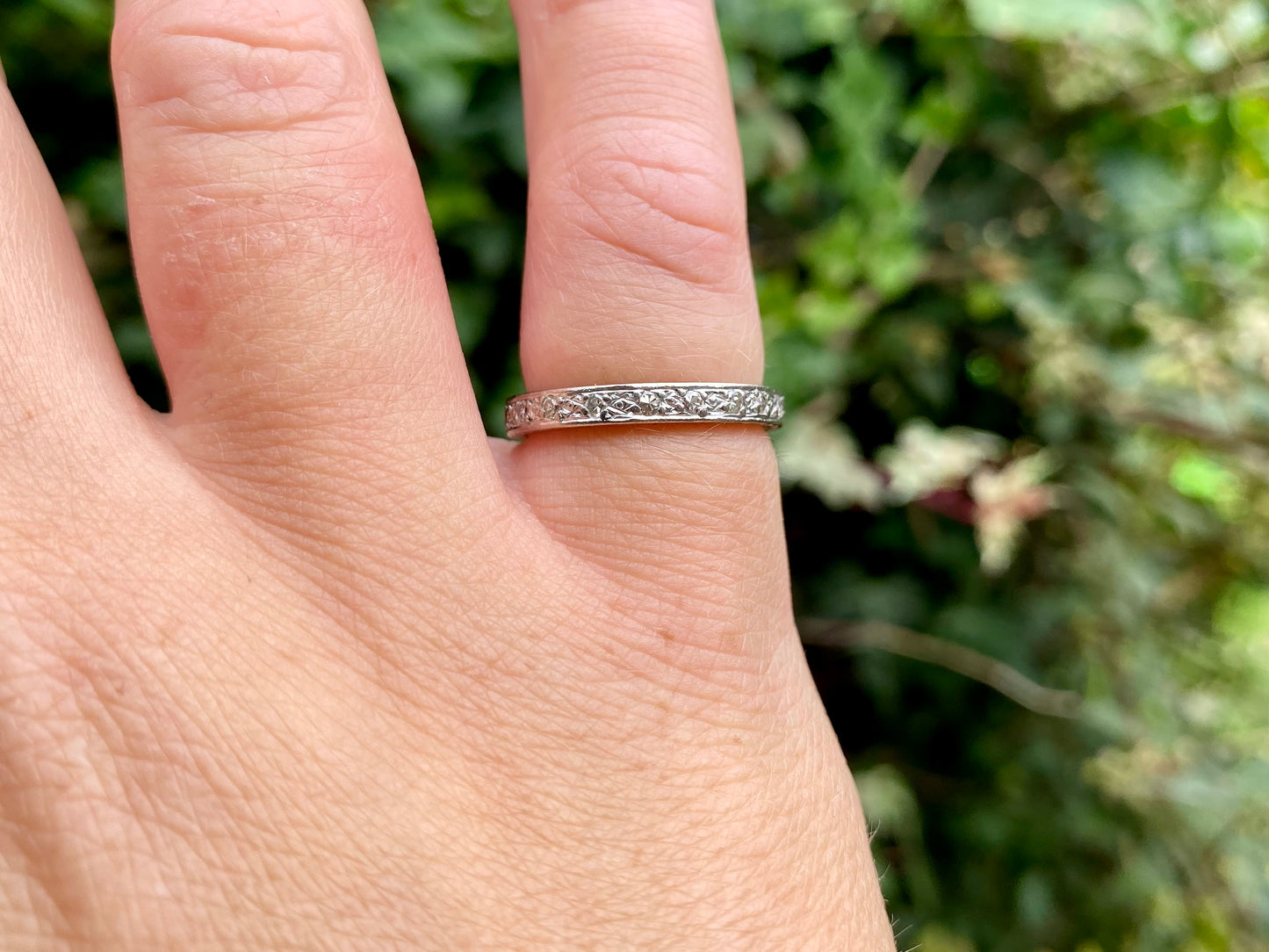 Antique 18ct Gold Full Diamond Band Ring