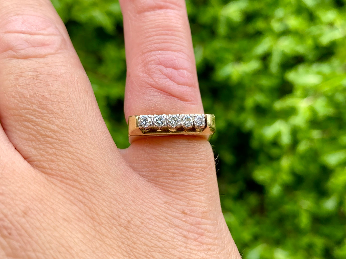 Vintage 18ct Gold Five-Stone Diamond Ring
