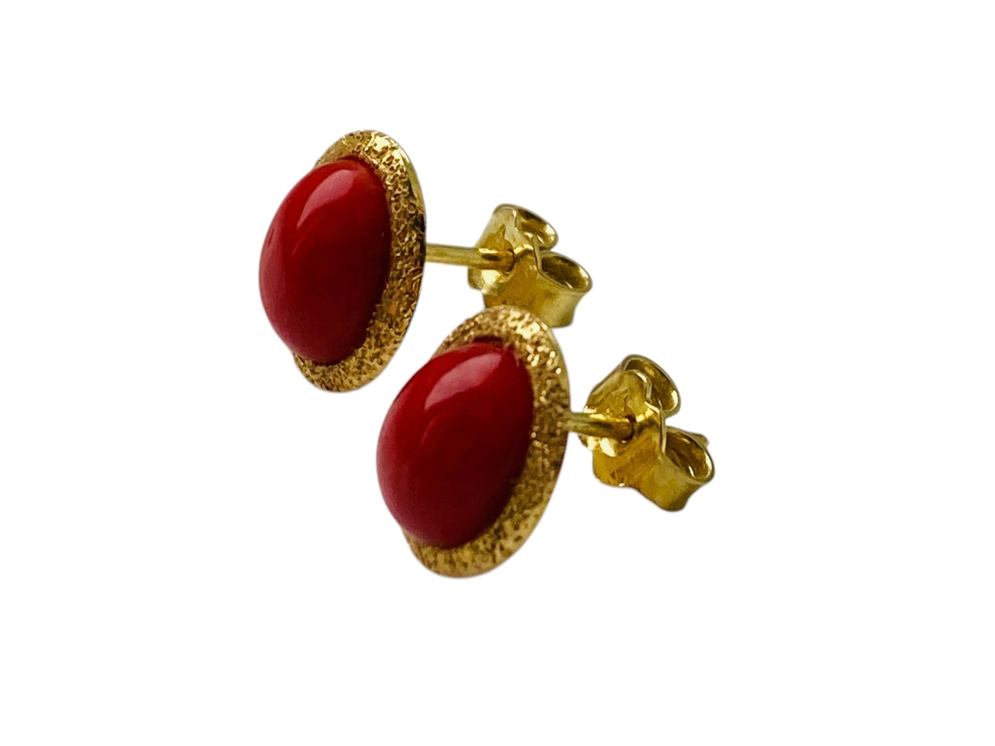 18ct Gold Coral Earrings