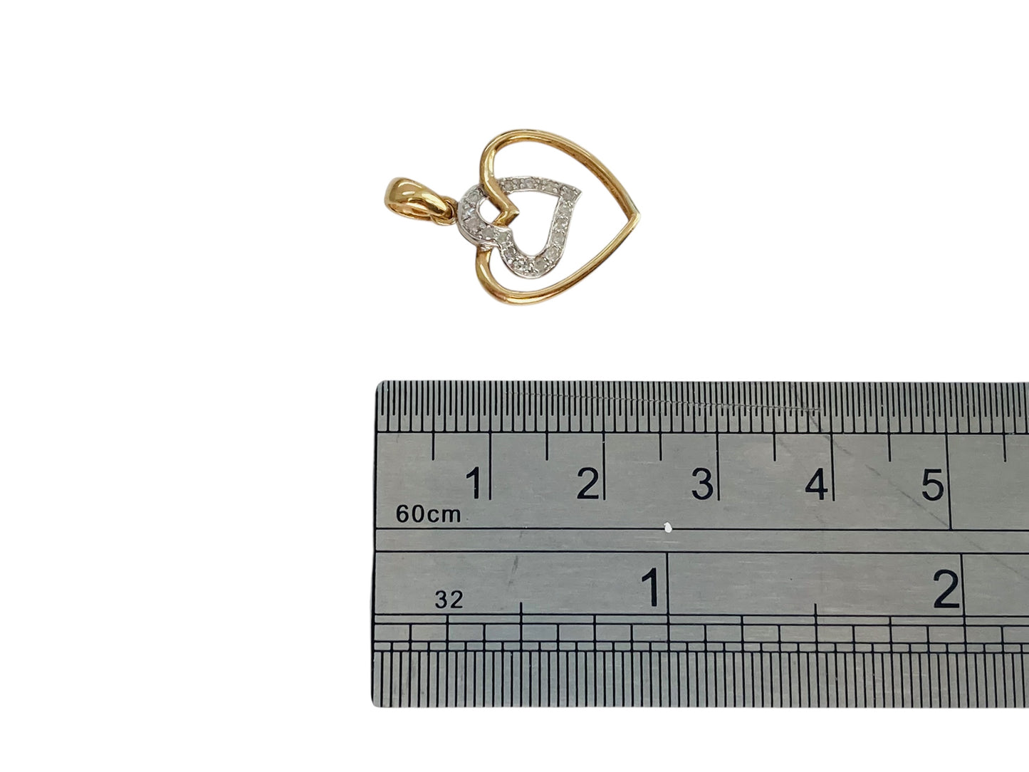 9ct Gold Diamond Heart Pendant