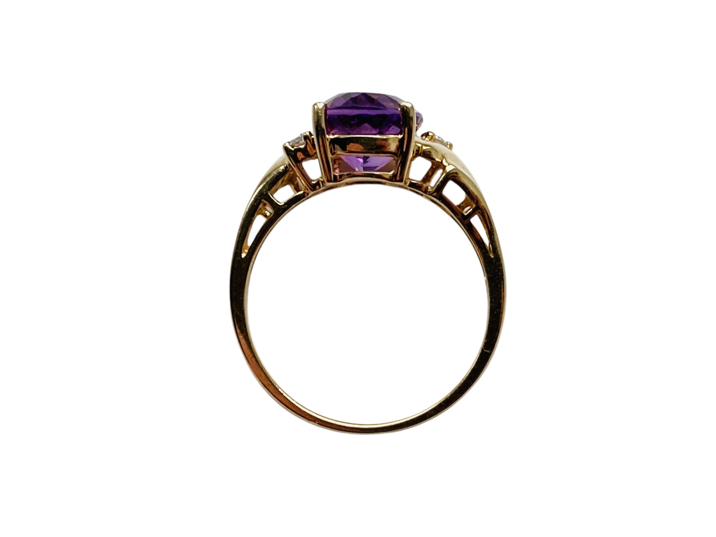 9ct Gold Amethyst & Diamond Ring