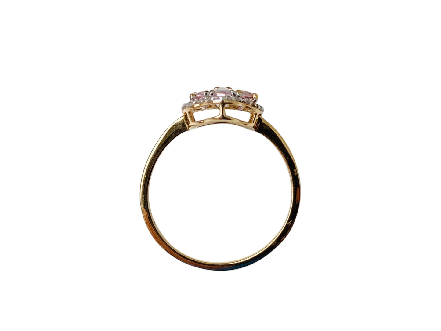 9ct Gold Morganite & Zircon Ring