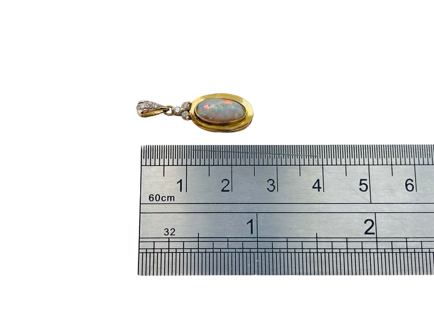 18ct Gold Opal & Diamond Pendant