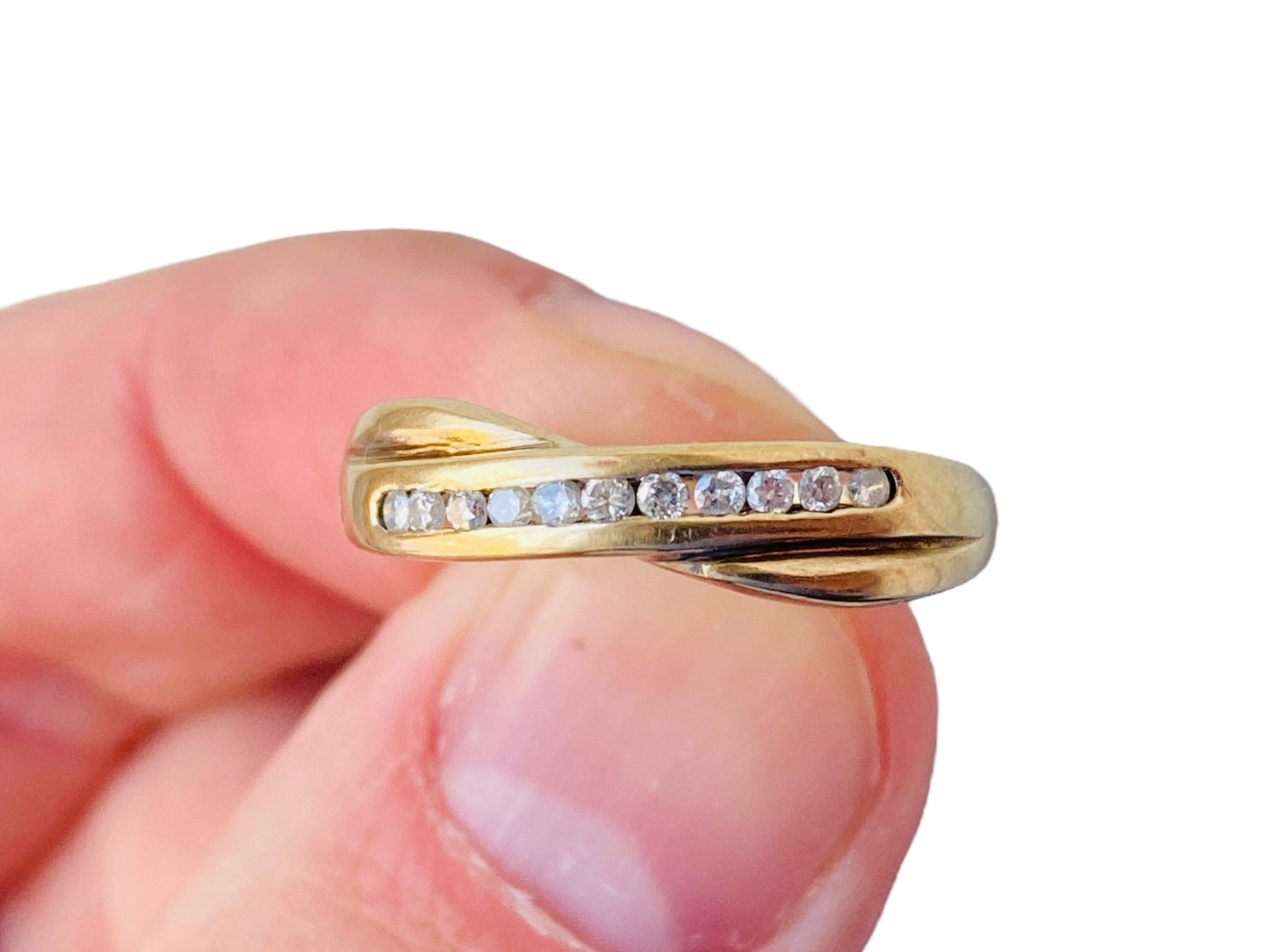 9ct Gold Diamond Crossover Ring